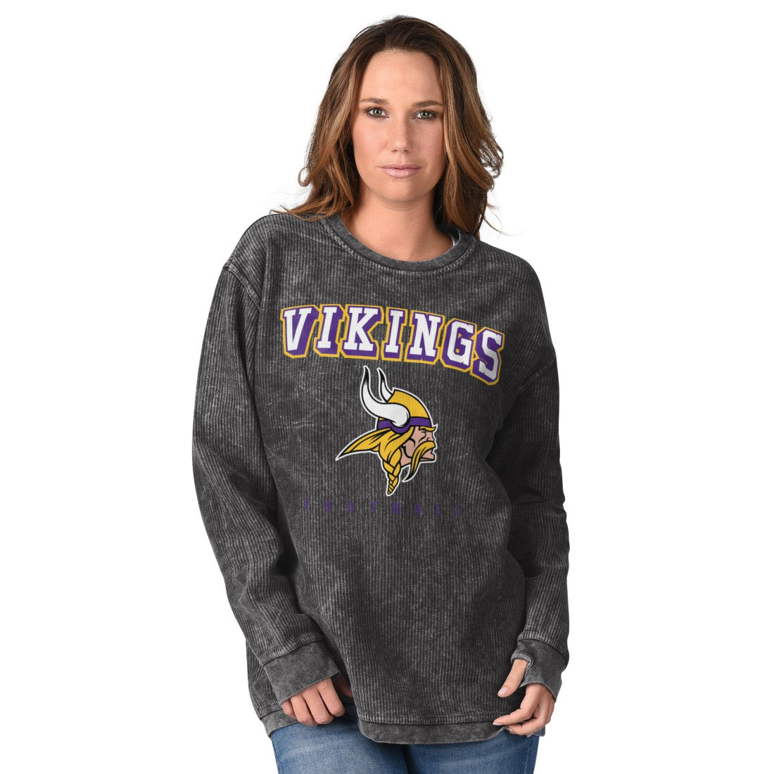 Minnesota Vikings G-III 4Her by Carl Banks Women's Comfy Cord Sweatshirt Gray - NFL
