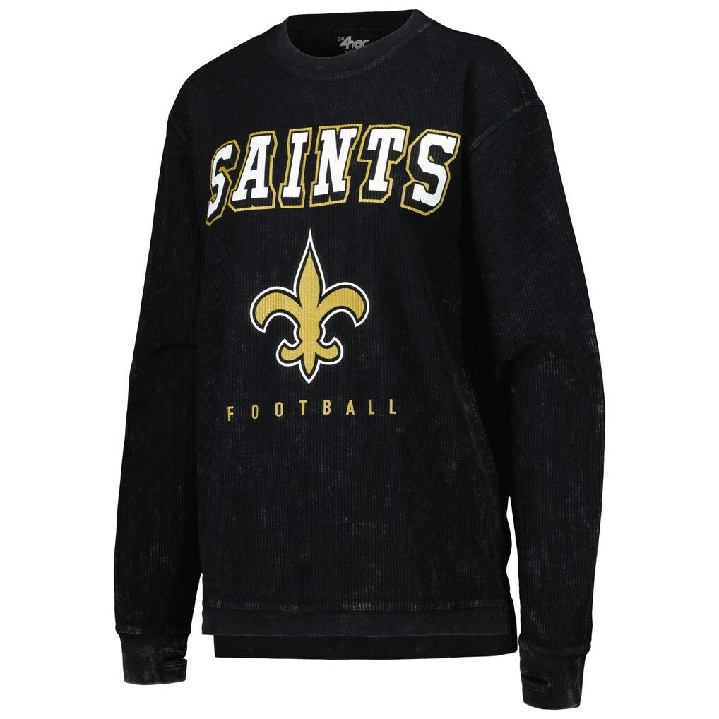 New Orleans Saints G-III 4Her by Carl Banks Women's Comfy Cord Pullover Sweatshirt Black - NFL