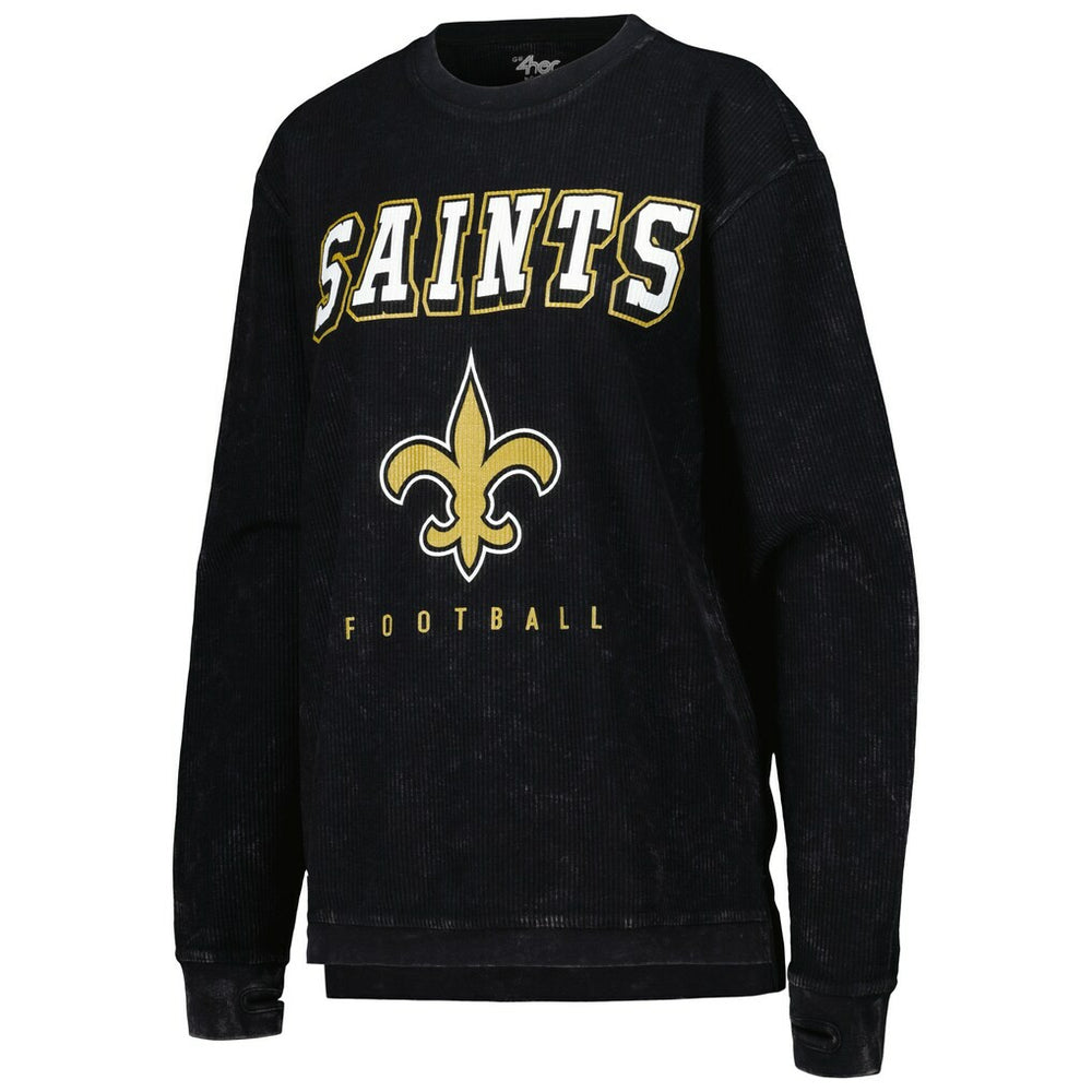 New Orleans Saints G-III 4Her by Carl Banks Women's Comfy Cord Pullover Sweatshirt Black - NFL