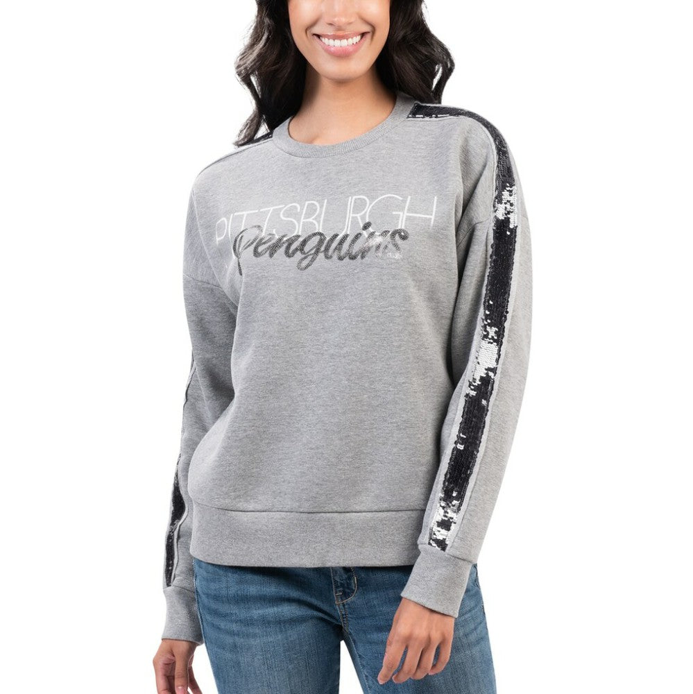 Pittsburgh Penguins G-III 4Her by Carl Banks Women's Penalty Box Pullover Sweatshirt Gray