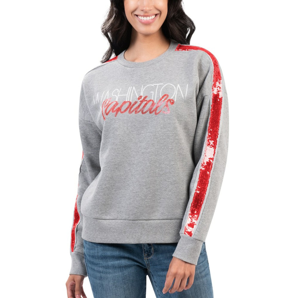 Washington Capitals G-III 4Her by Carl Banks Women's Penalty Box Pullover Sweatshirt Gray