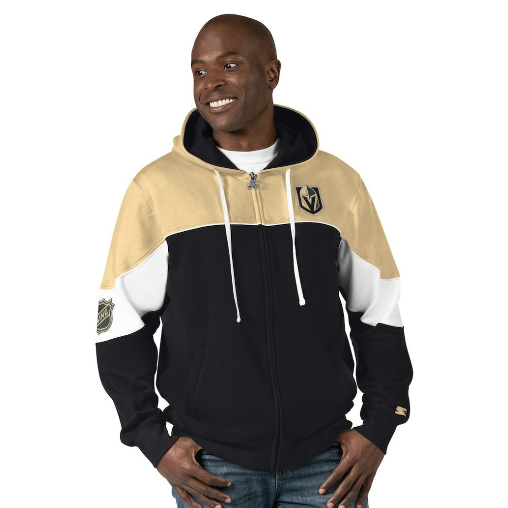 Vegas Golden Knights Starter Power Forward Full-Zip Hoodie Black/Gold