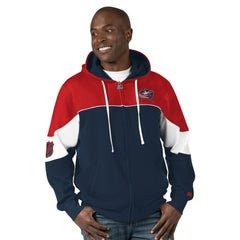 Columbus Blue Jackets - Starter Power Forward Full-Zip Hoodie Navy/Red