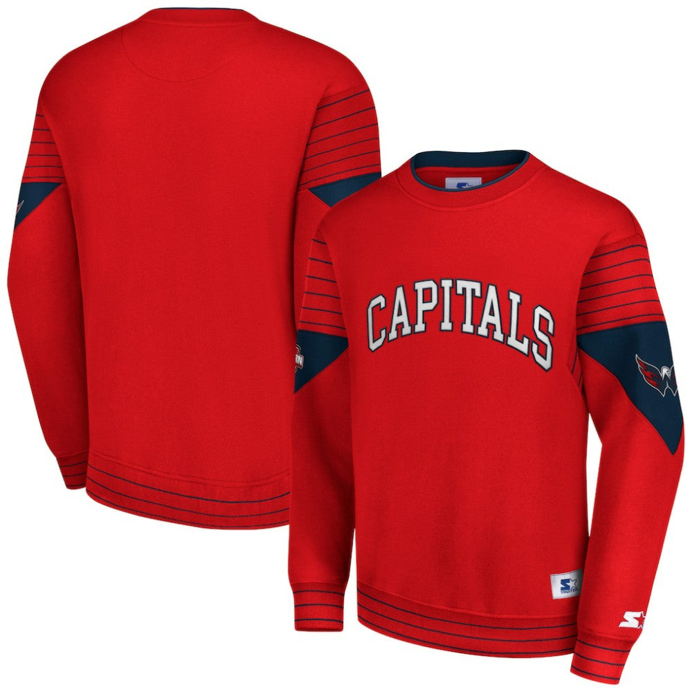 Washington Capitals Starter Faceoff Pullover Sweatshirt Red