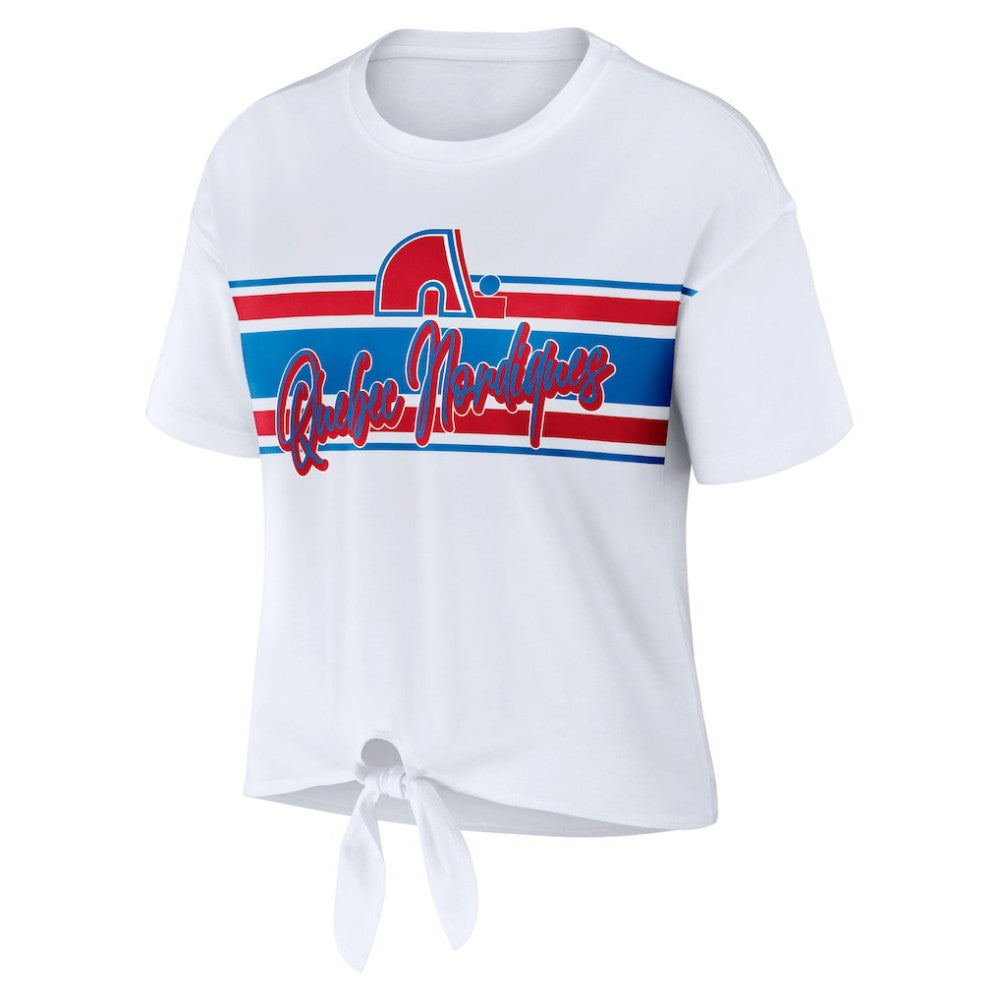 Colorado Avalanche - WEAR by Erin Andrews Women's Front Knot T-Shirt White