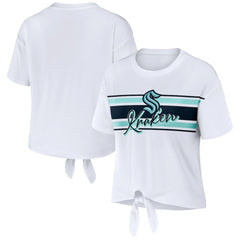 Seattle Kraken WEAR by Erin Andrews Women's Front Knot T-Shirt White