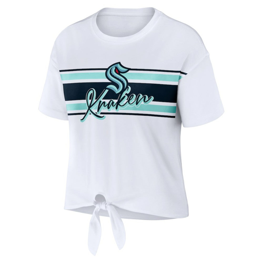 Seattle Kraken WEAR by Erin Andrews Women's Front Knot T-Shirt White