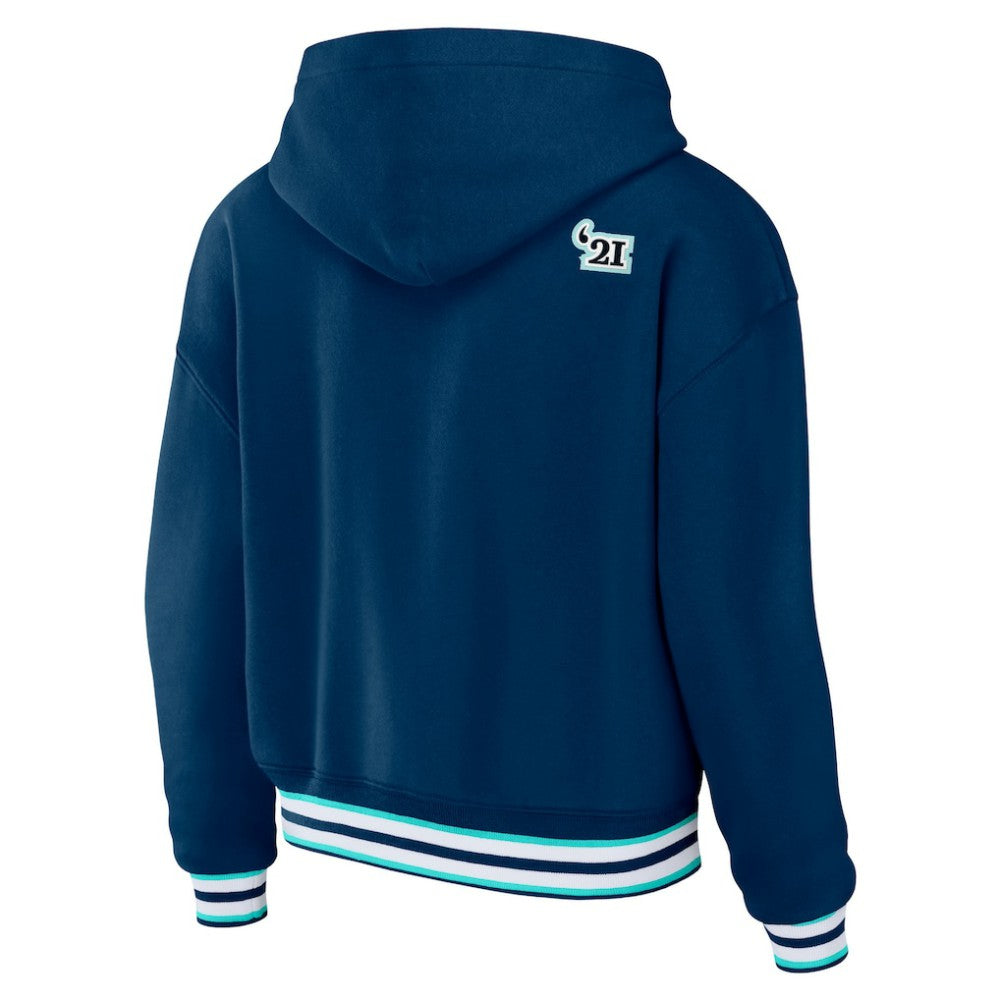 Seattle Kraken WEAR by Erin Andrews Women's Lace-Up Pullover Hoodie Blue