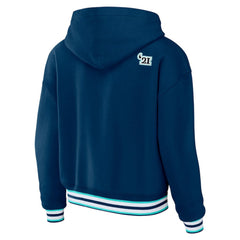 Seattle Kraken WEAR by Erin Andrews Women's Lace-Up Pullover Hoodie Blue