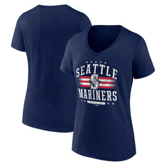 Seattle Mariners Women's Americana Team V-Neck T-Shirt On Sale