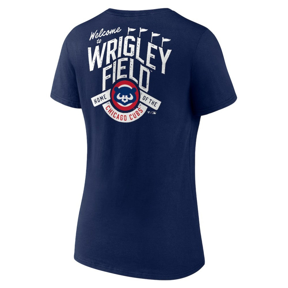 Chicago Cubs Women's Hometown Collection Wrigley V-Neck T-Shirt for sale
