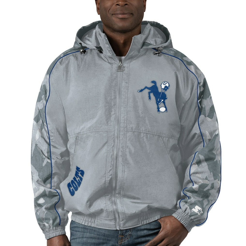 Indianapolis Colts Starter Thursday Night Gridiron Throwback Full-Zip Jacket Gray - NFL