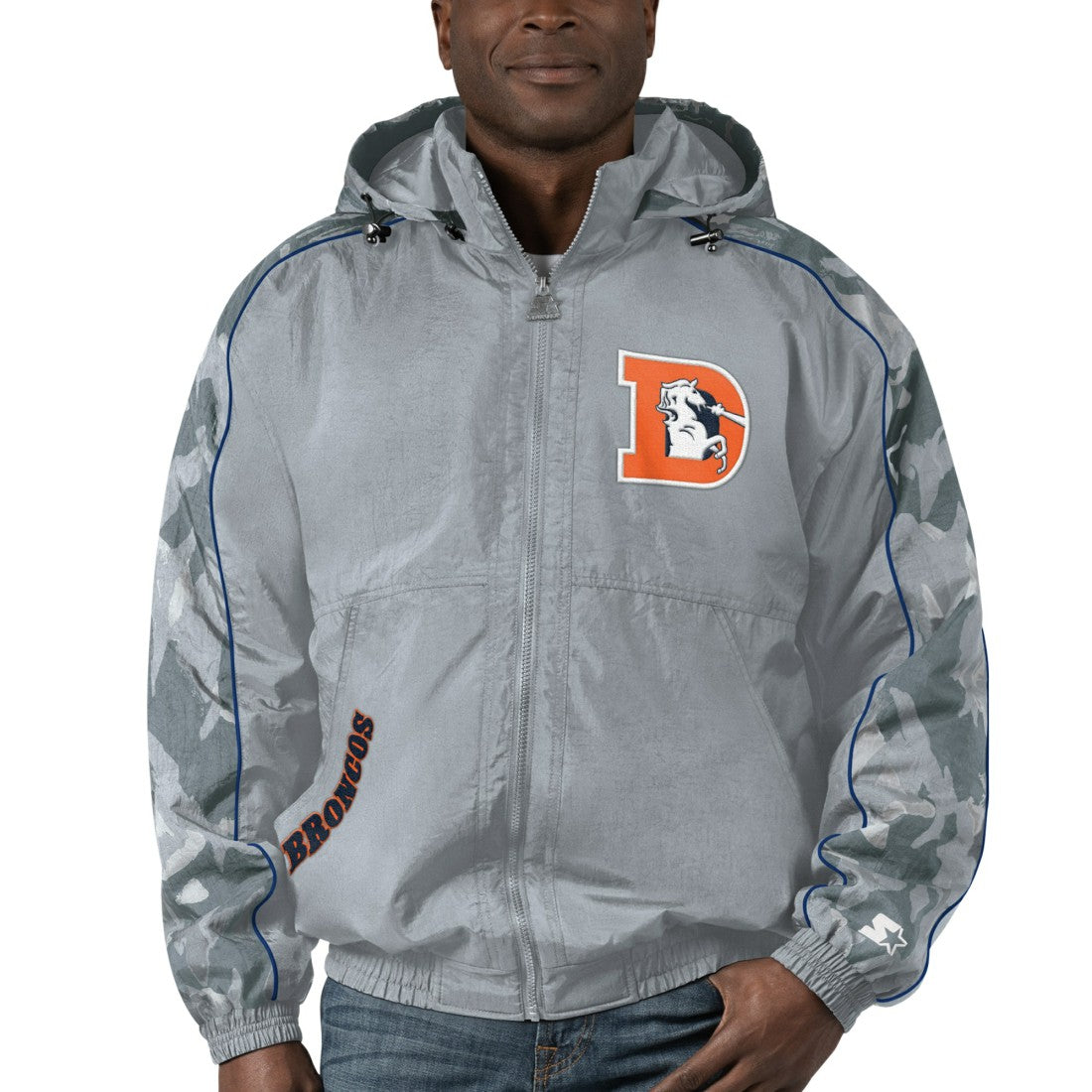 Denver Broncos Starter Thursday Night Gridiron Throwback Full-Zip Jacket Gray - NFL