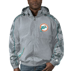 Miami Dolphins Starter Thursday Night Gridiron Throwback Full-Zip Jacket Gray - NFL