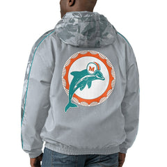 Miami Dolphins Starter Thursday Night Gridiron Throwback Full-Zip Jacket Gray - NFL