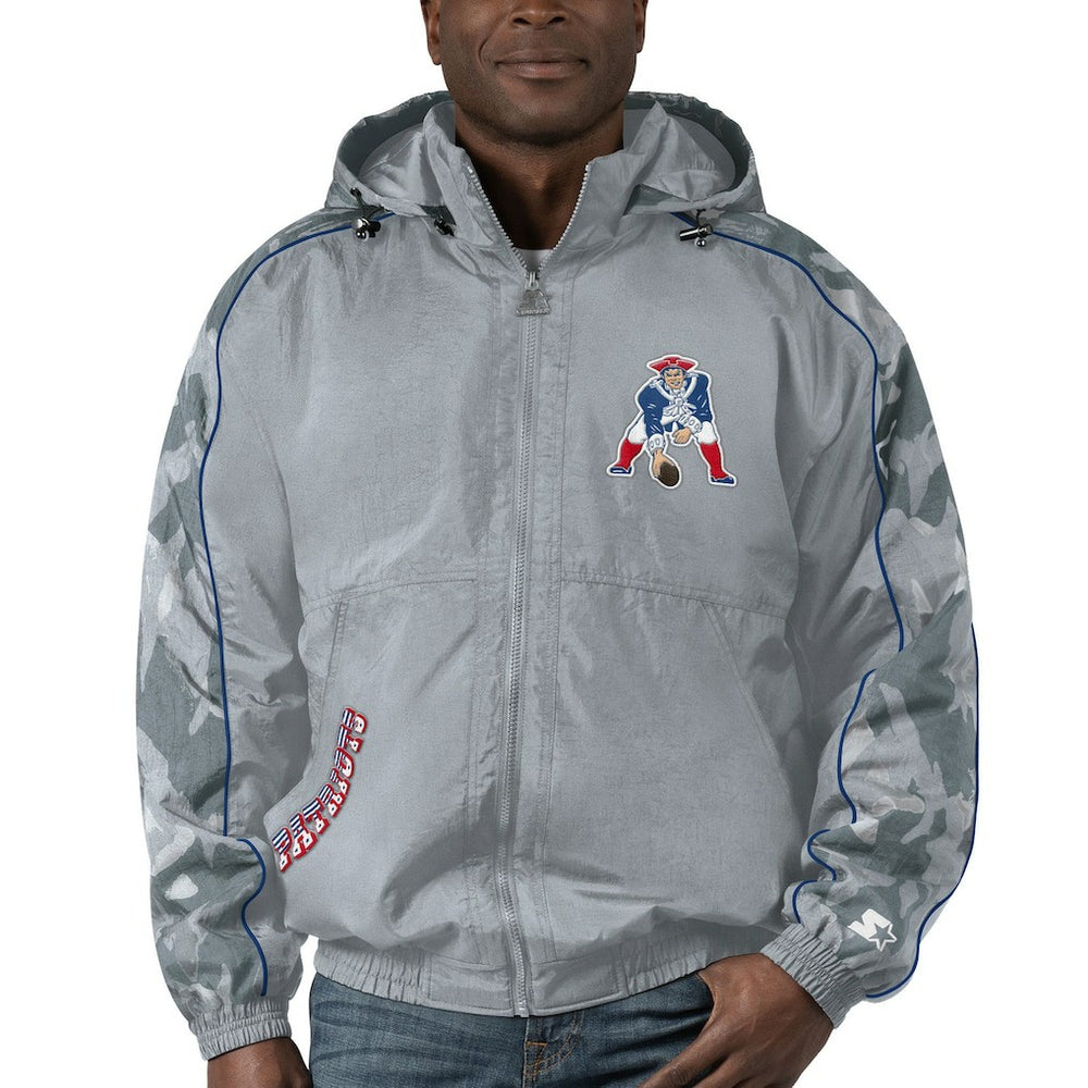 New England Patriots Starter Thursday Night Gridiron Throwback Full-Zip Jacket Gray - NFL