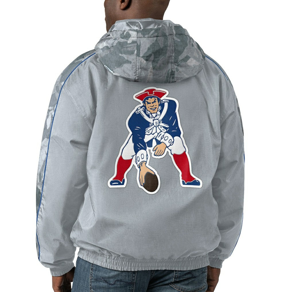 New England Patriots Starter Thursday Night Gridiron Throwback Full-Zip Jacket Gray - NFL