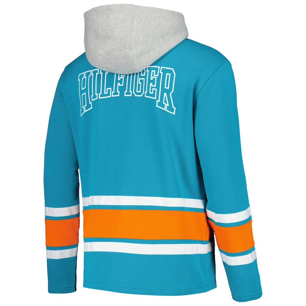 Miami Dolphins Tommy Hilfiger Ivan Fashion Pullover Hoodie Aqua - NFL