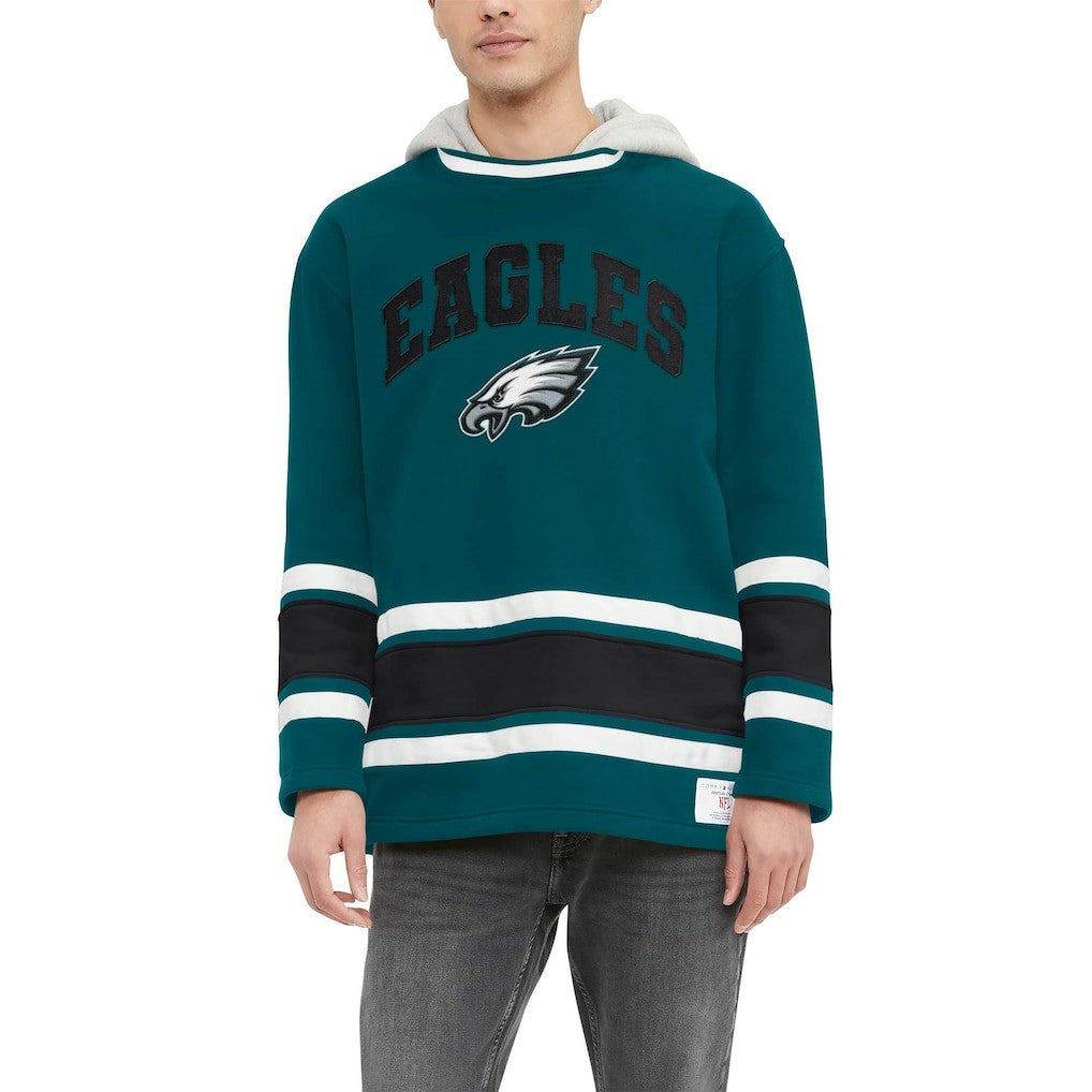 Philadelphia Eagles Tommy Hilfiger Ivan Fashion Pullover Hoodie Midnight Green - NFL
