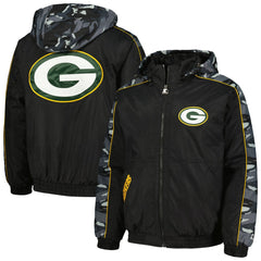 Green Bay Packers Starter Thursday Night Gridiron Full-Zip Hoodie Black - NFL