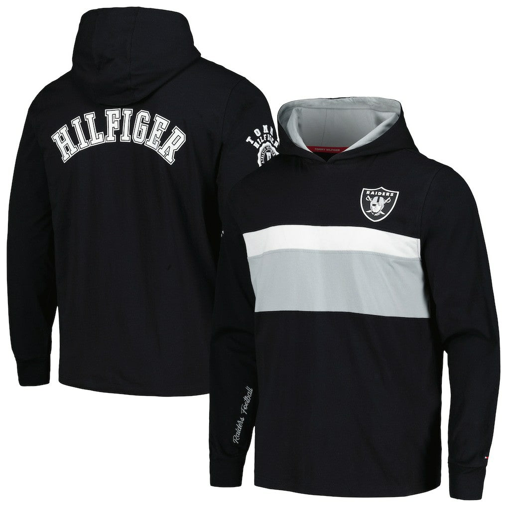 Las Vegas Raiders Tommy Hilfiger Morgan Long Sleeve Hoodie T-Shirt Black - NFL