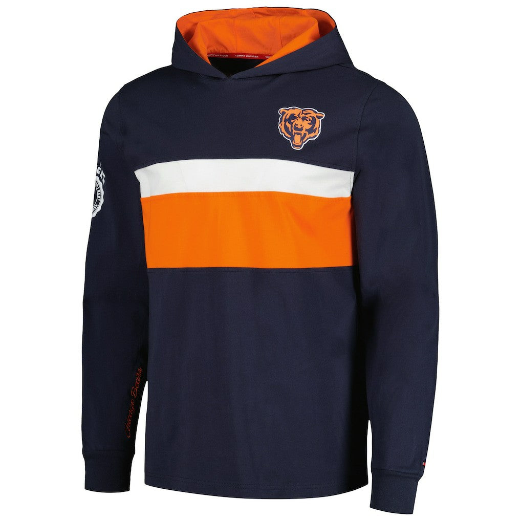 Chicago Bears Tommy Hilfiger Morgan Long Sleeve Hoodie T-Shirt Navy - NFL