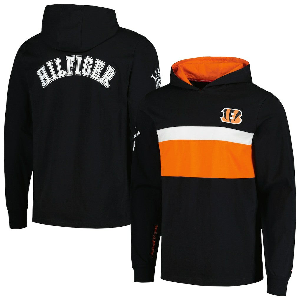 Cincinnati Bengals Tommy Hilfiger Morgan Long Sleeve Hoodie T-Shirt Black - NFL