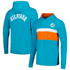 Miami Dolphins Tommy Hilfiger Morgan Long Sleeve Hoodie T-Shirt Aqua - NFL