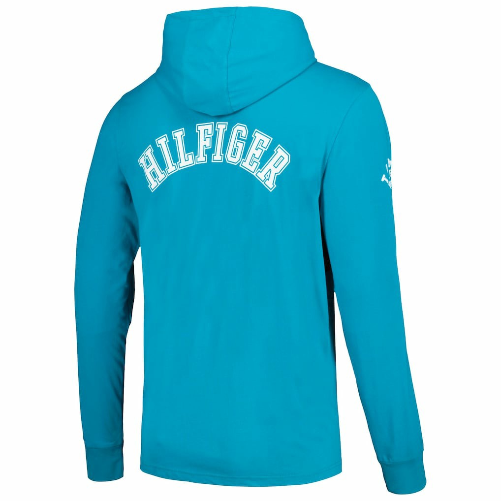 Miami Dolphins Tommy Hilfiger Morgan Long Sleeve Hoodie T-Shirt Aqua - NFL