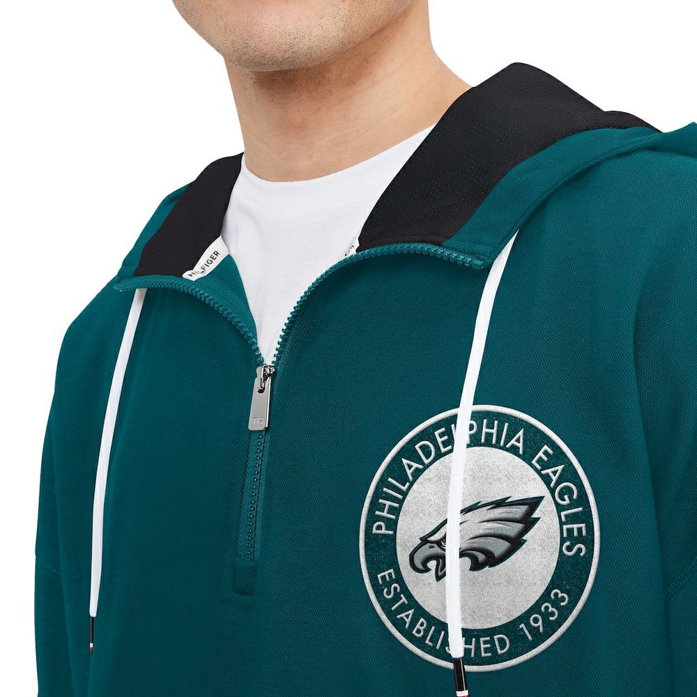 Philadelphia Eagles Tommy Hilfiger Midnight Aaron Quarter-Zip Hoodie Green - NFL