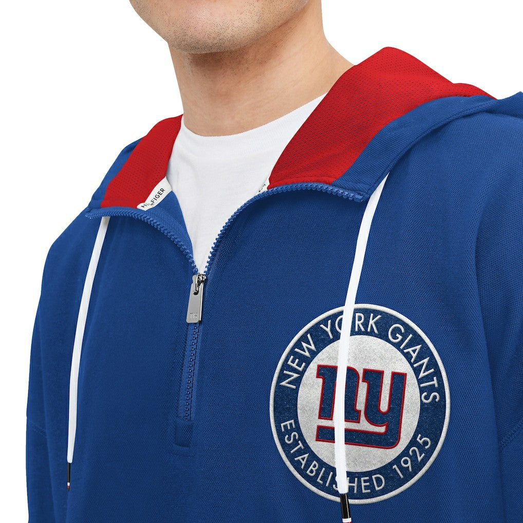 New York Giants Tommy Hilfiger Aaron Quarter-Zip Hoodie Royal - NFL