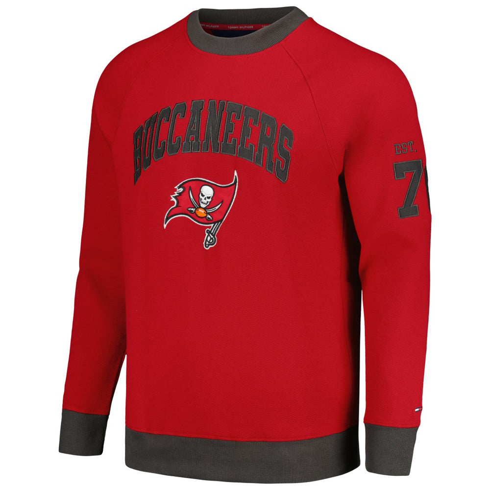 Tampa Bay Buccaneers Tommy Hilfiger Reese Raglan Tri-Blend Pullover Sweatshirt Red - NFL