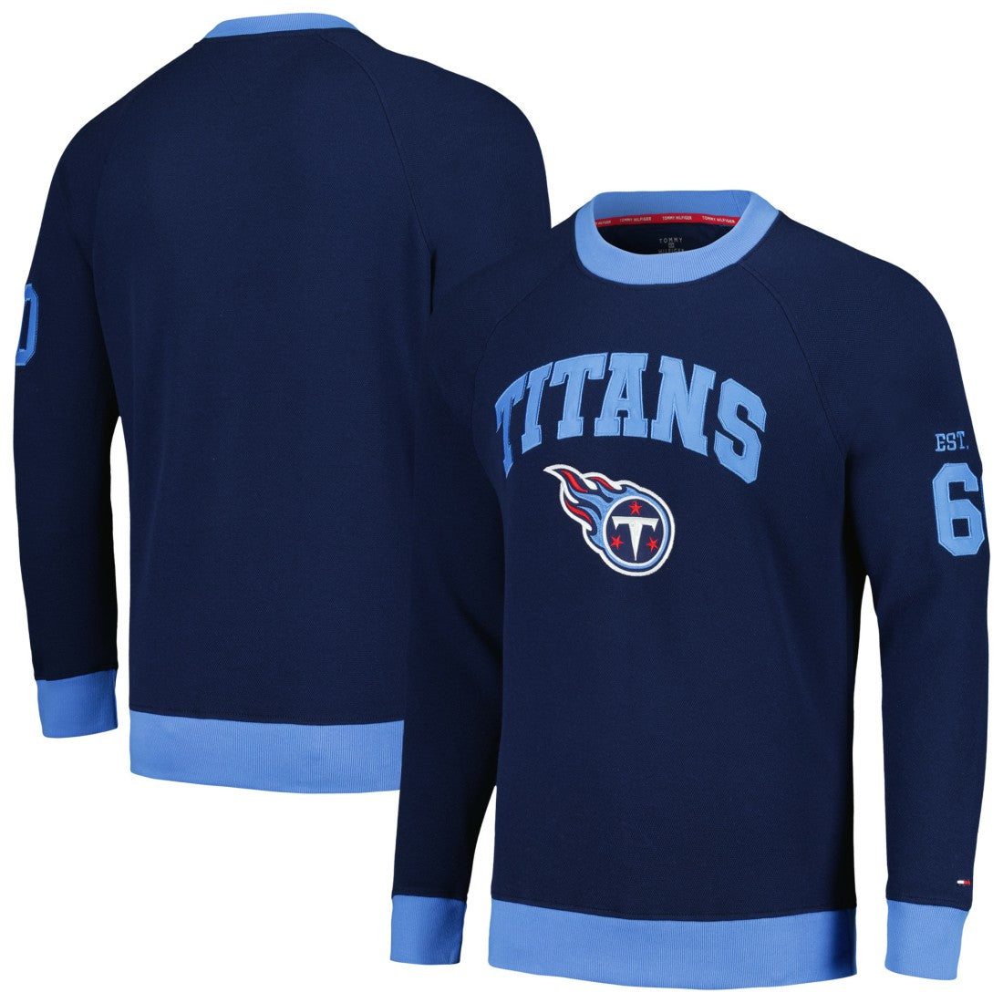 Tennessee Titans Tommy Hilfiger Reese Raglan Tri-Blend Pullover Sweatshirt Navy - NFL