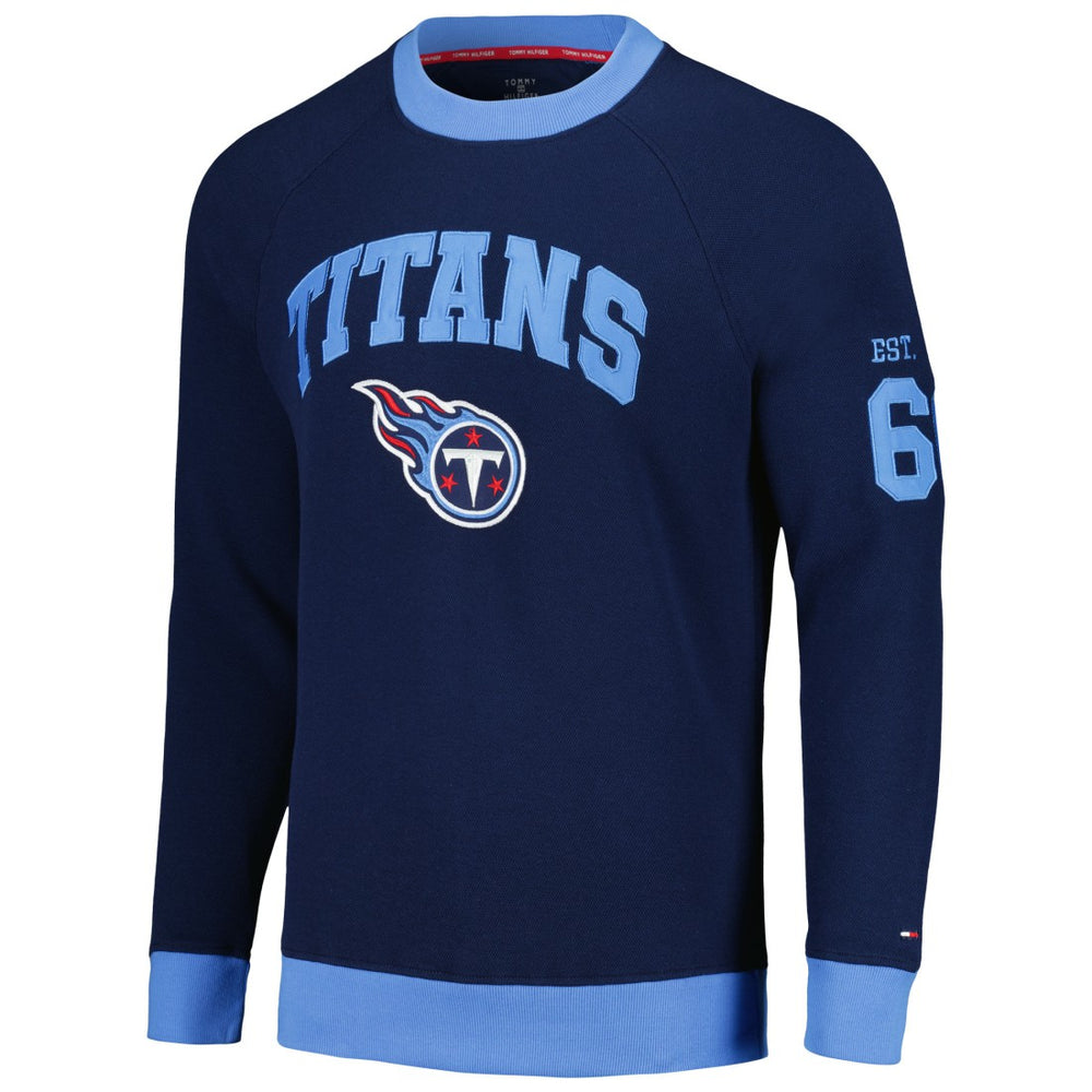 Tennessee Titans Tommy Hilfiger Reese Raglan Tri-Blend Pullover Sweatshirt Navy - NFL