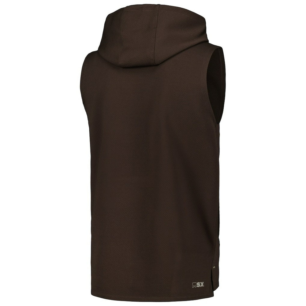 Cleveland Browns MSX by Michael Strahan Marathon Sleeveless Pullover Hoodie Brown - NFL