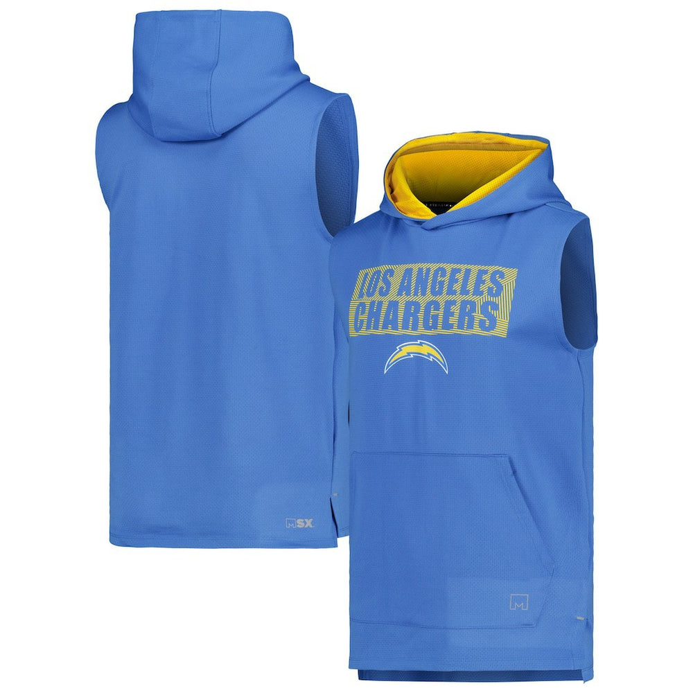 Los Angeles Chargers MSX by Michael Strahan Marathon Sleeveless Pullover Hoodie Powder Blue - NFL