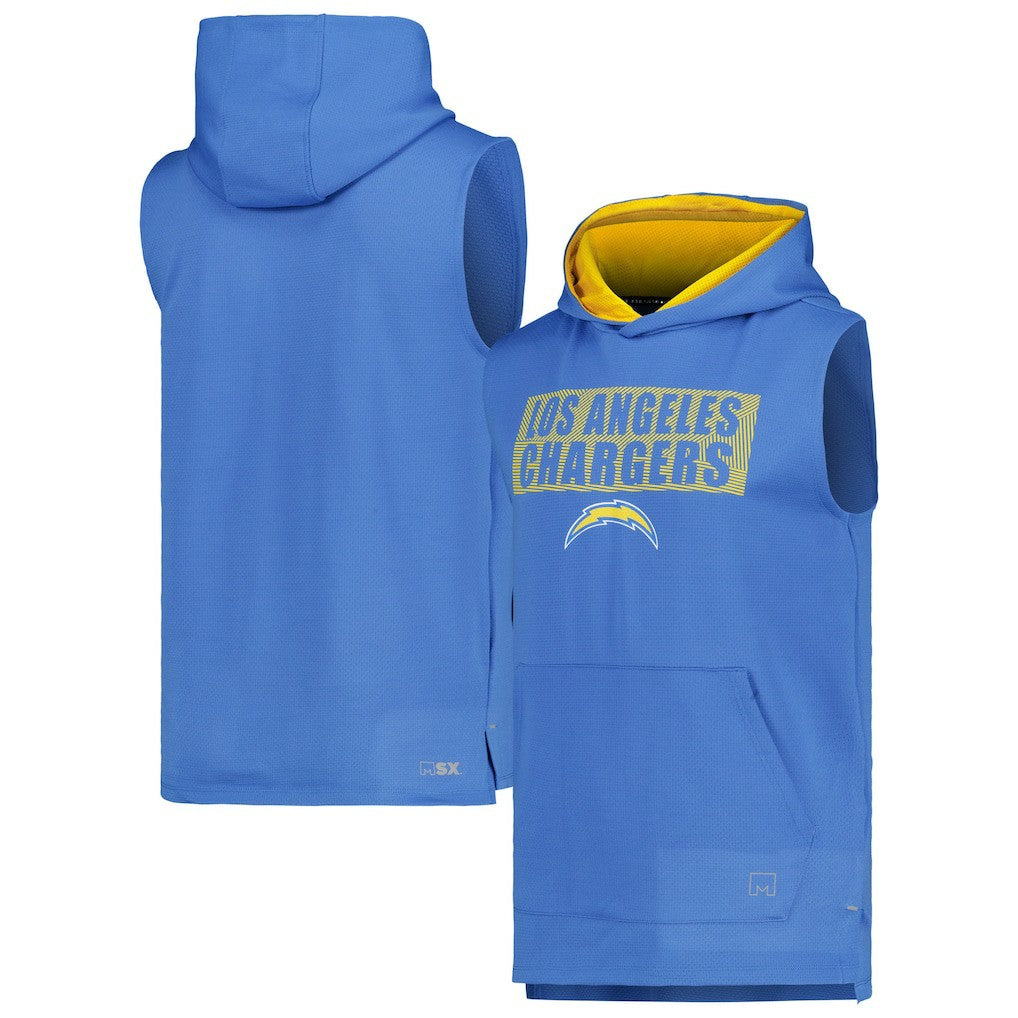 Los Angeles Chargers MSX by Michael Strahan Marathon Sleeveless Pullover Hoodie Powder Blue - NFL