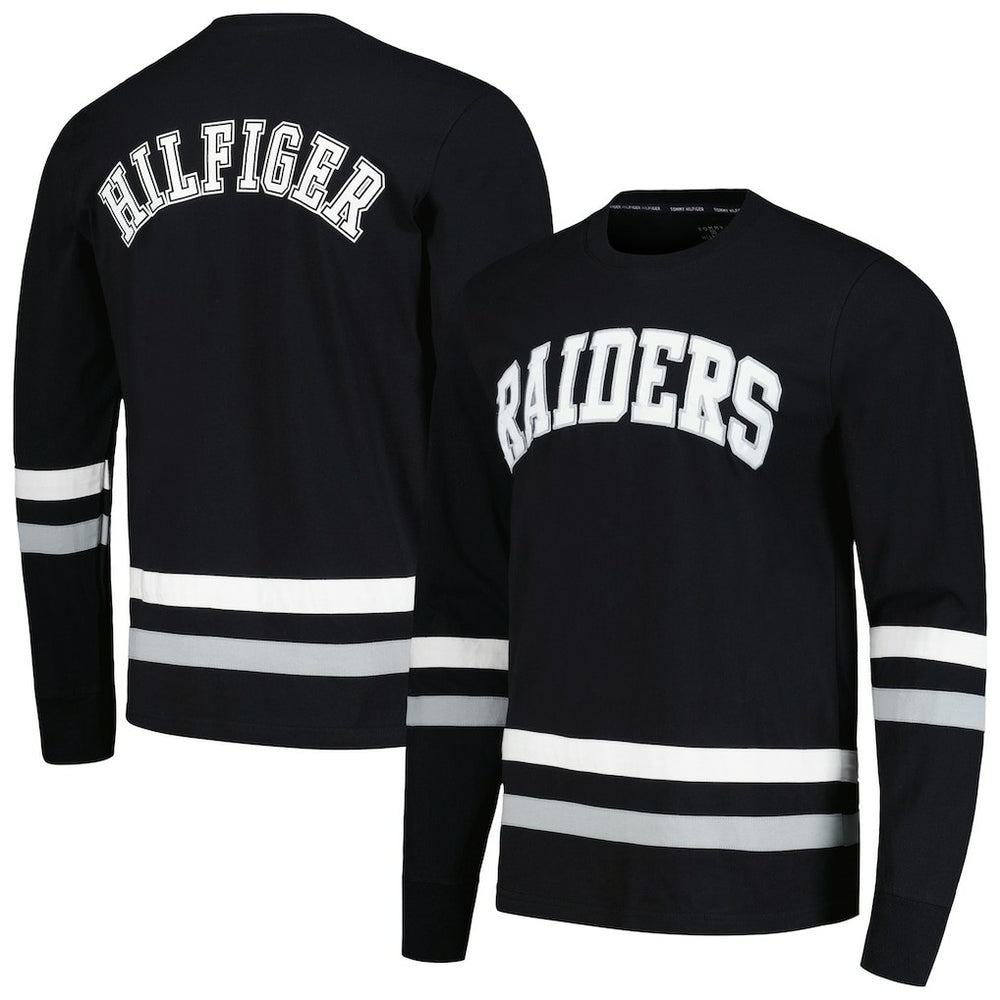 Las Vegas Raiders Tommy Hilfiger Nolan Long Sleeve T-Shirt Black/Silver - NFL