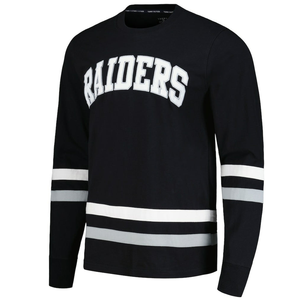 Las Vegas Raiders Tommy Hilfiger Nolan Long Sleeve T-Shirt Black/Silver - NFL