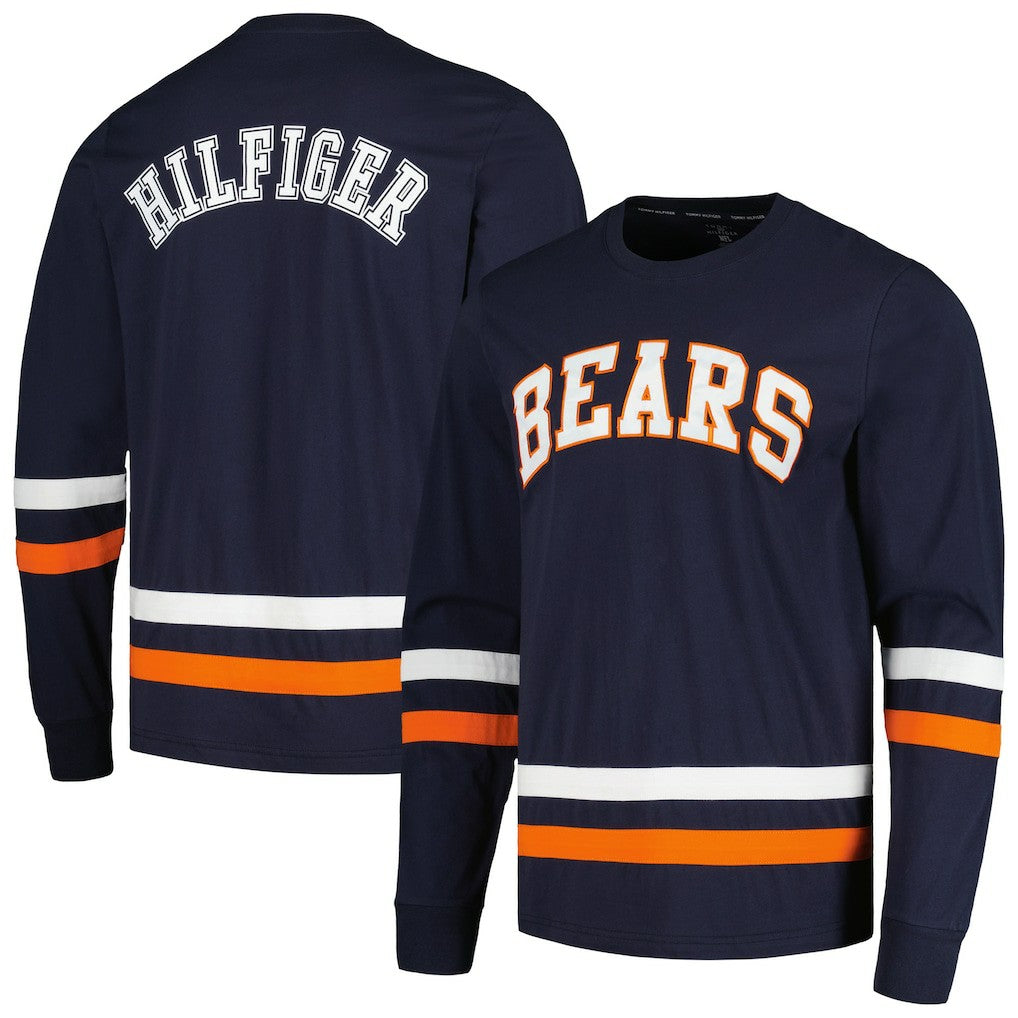 Chicago Bears Tommy Hilfiger Nolan Long Sleeve T-Shirt Navy/Orange - NFL
