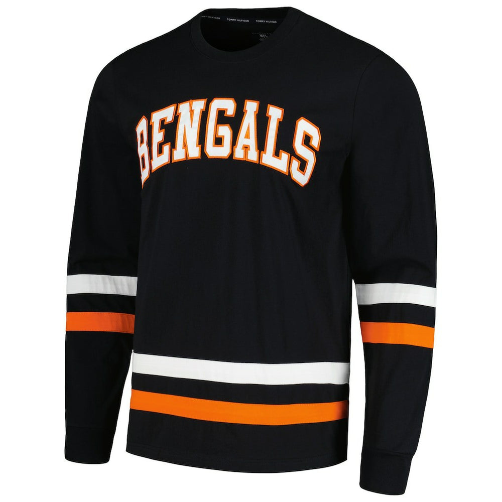 Cincinnati Bengals Tommy Hilfiger Nolan Long Sleeve T-Shirt Black/Orange - NFL