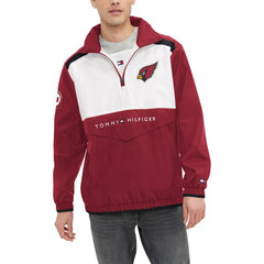 Arizona Cardinals Tommy Hilfiger Carter Half-Zip Hooded Top Cardinal/White - NFL