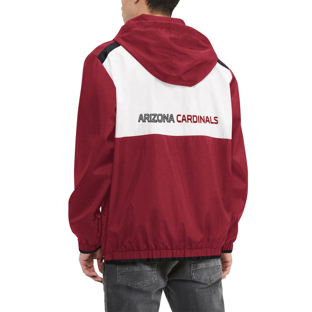 Arizona Cardinals Tommy Hilfiger Carter Half-Zip Hooded Top Cardinal/White - NFL