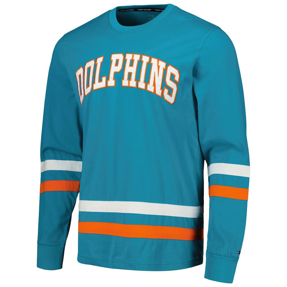 Miami Dolphins Tommy Hilfiger Nolan Long Sleeve T-Shirt Aqua/Orange - NFL
