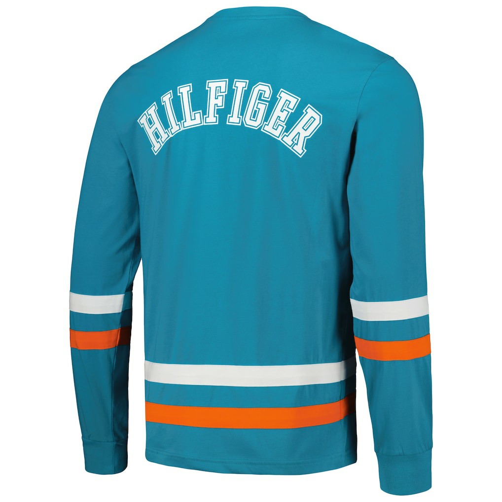 Miami Dolphins Tommy Hilfiger Nolan Long Sleeve T-Shirt Aqua/Orange - NFL