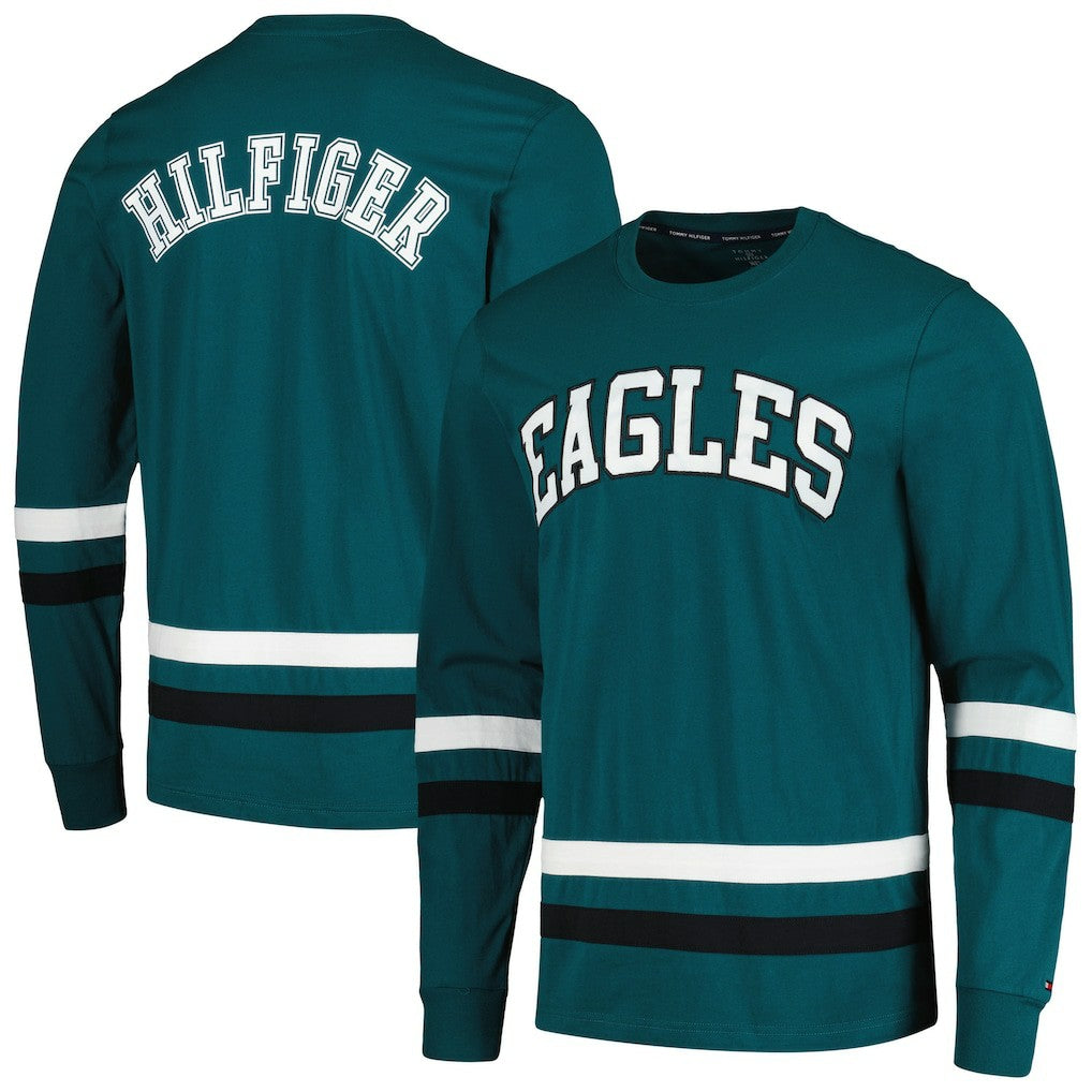 Philadelphia Eagles Tommy Hilfiger Nolan Long Sleeve T-Shirt Midnight Green/Black - NFL