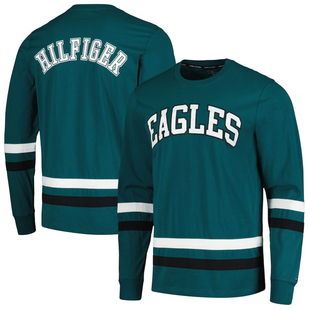 Philadelphia Eagles Tommy Hilfiger Nolan Long Sleeve T-Shirt Midnight Green/Black - NFL