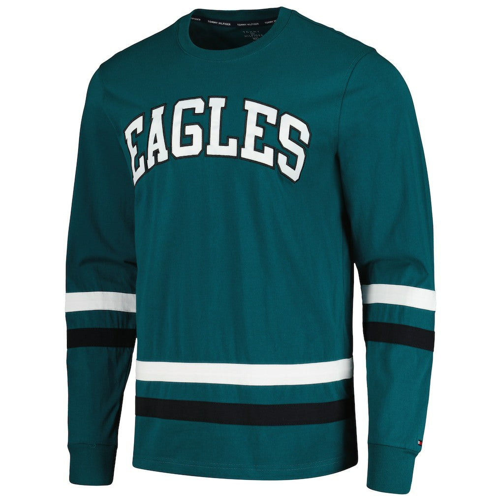 Philadelphia Eagles Tommy Hilfiger Nolan Long Sleeve T-Shirt Midnight Green/Black - NFL