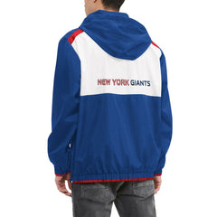 New York Giants Tommy Hilfiger Carter Half-Zip Hooded Top Royal/White - NFL