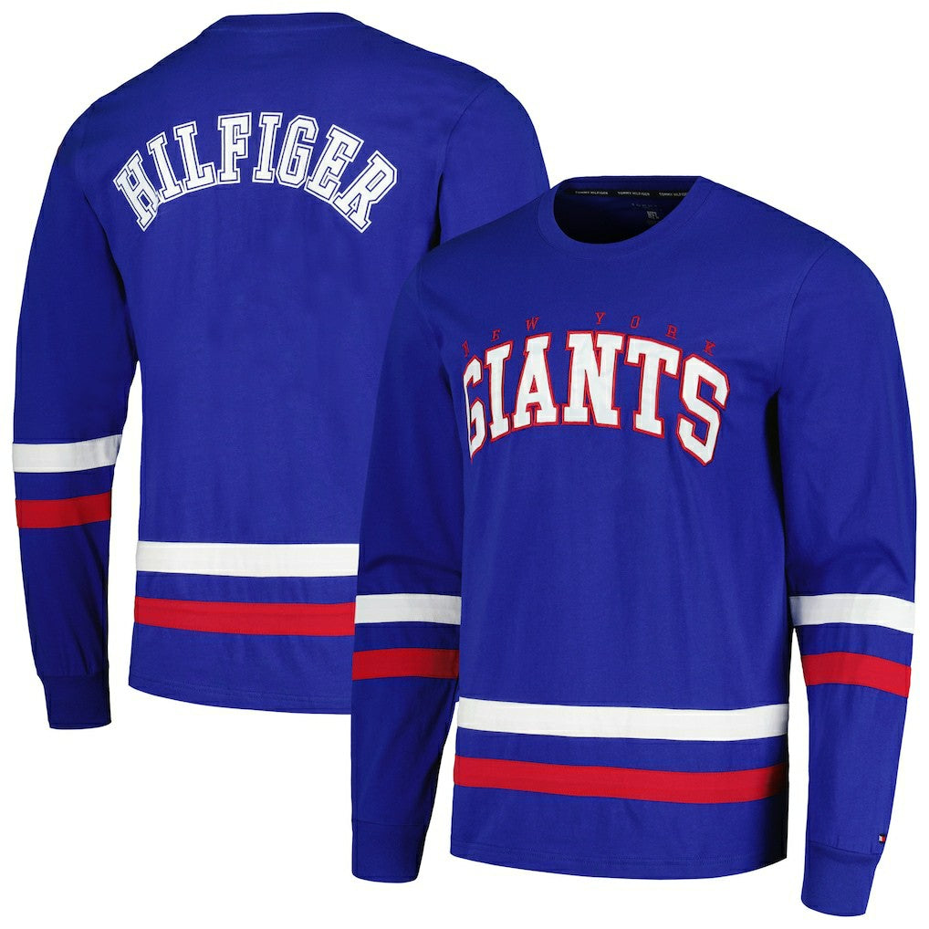New York Giants Tommy Hilfiger Nolan Long Sleeve T-Shirt Royal/Red - NFL